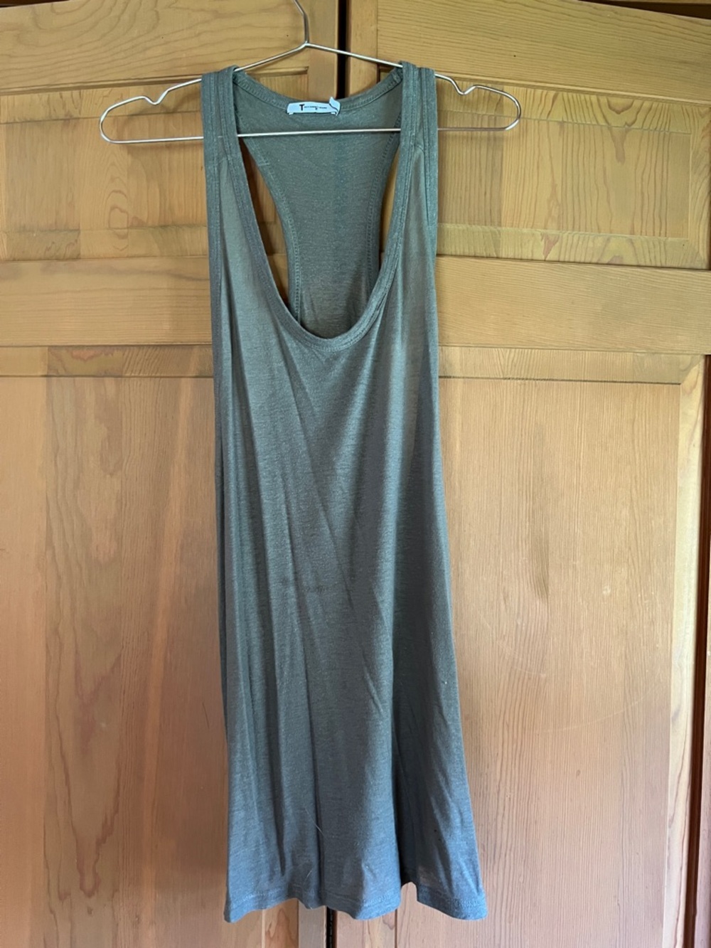 Alexander Wang Sleeveless Racerback Tank Top - sage gray Green